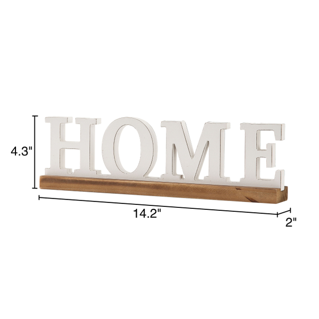Rustic Home Decor Signs for Tabletop 14 inches, Distressed White