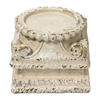 Handmade Distressed White Column Pedestal Stand, Classic Plinth 5"Tall