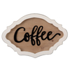 Farmhouse Coffee Bar Sign 16 Inches, Distressed White, Wood Frame