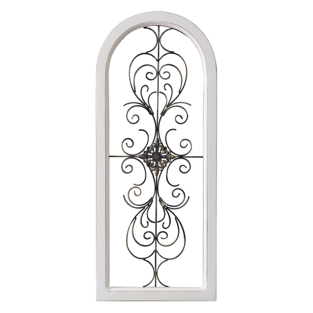 Farmhouse White Wood and Metal Wall Decor 32 X 13 Inches