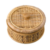 Small Round Rattan Box with Lid, Decorative Storage Boxes
