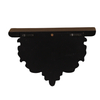 Distressed Black and Gold Floating Shelves Wood, 12" Long Wall Shelving Display for Bathroom Bedroom, French Country Country Decor Hanging Shelf for Vases Candles Books, Scrollwork Bracket