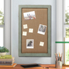 18x29 Linen Bulletin Board, Rustic Wood Frame Decor