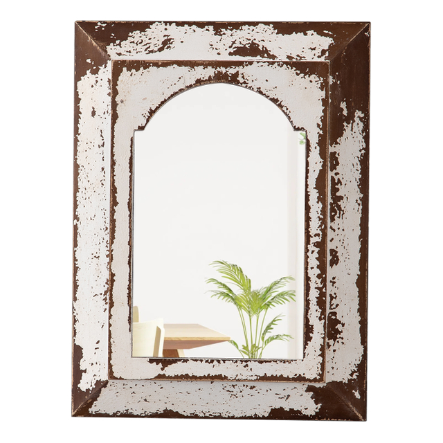 Farmhouse Small Arched Mirrors 16 X 12 Inch, Distressed White