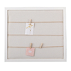 Rustic White Linen Bulletin Board, 28 x 32 Wood Framed Memo Board