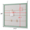 Linen Bulletin Board Large, 28 X 32 Green Wood Framed Pin Board