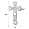Decorative Crosses Wall Decor, 13 Inches Tall Rustic White Crucifix