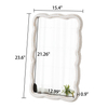 Scalloped Rectangle Wall Mirror 16 X 24 Inch, Hanging Distressed Wooden Rustic Bathroom Mirror