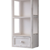 31" Tall Rustic Arched 3 Shelf White Wall Storage Cabinet with Drawer