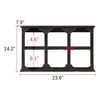 Distressed Black Floating Shelf with Carved Accents, 3-Tier Wall Shelving Unit