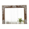 22"x30" Hand Carved Distressed Wood Framed Rectangular Mirror