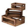 Rustic Wooden Crates for Storage Set of 3