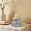Handmade Distressed White Small Column Stand 6 Inch Tall