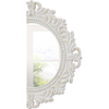 Vintage Wood Circle Wall Mirror 24 Inch, Distressed White