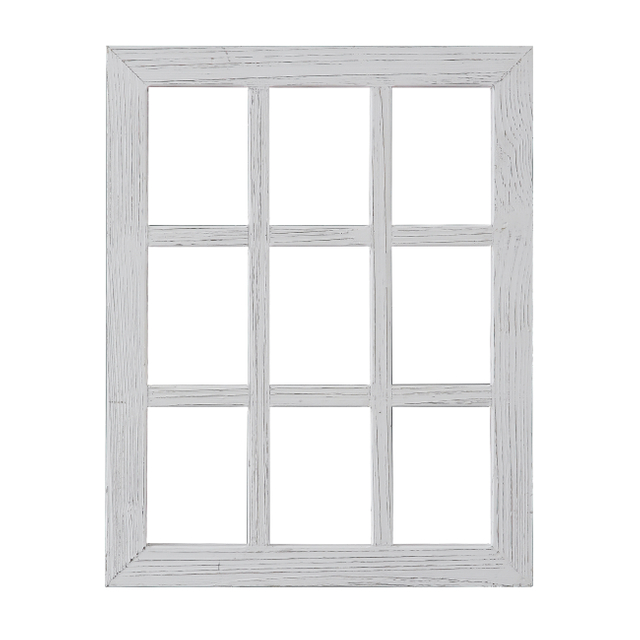 Farmhouse Window Frame Wall Decor 18 X 23 Inch, Distressed White