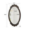 Antique Baroque Oval Mirror for Wall 30 X 18 Inch, Black