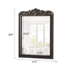 Gothic Rectangular Wall Mirror 30 X 22 Inch, Black and Gold
