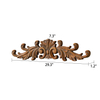 29 x 7 Inch Natural Wood Above Door Wall Decor with Scroll Leaf Design