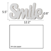 Distressed White Smile Wooden Word Sign