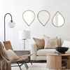 Vintage Tear Drop Mirror Wall Decor Living Room Set of 3