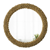 Round Woven Seagrass Frame Wall Mirror