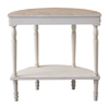 Distressed White Half Moon Console Table, 30" Wood Entryway Table