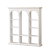 Distressed White Wall Display Shelf with Triple Arch, 10-Compartment