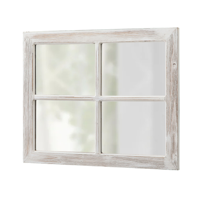 Farmhouse Window Pane Mirror, Washed White, 18 X 23 Inch