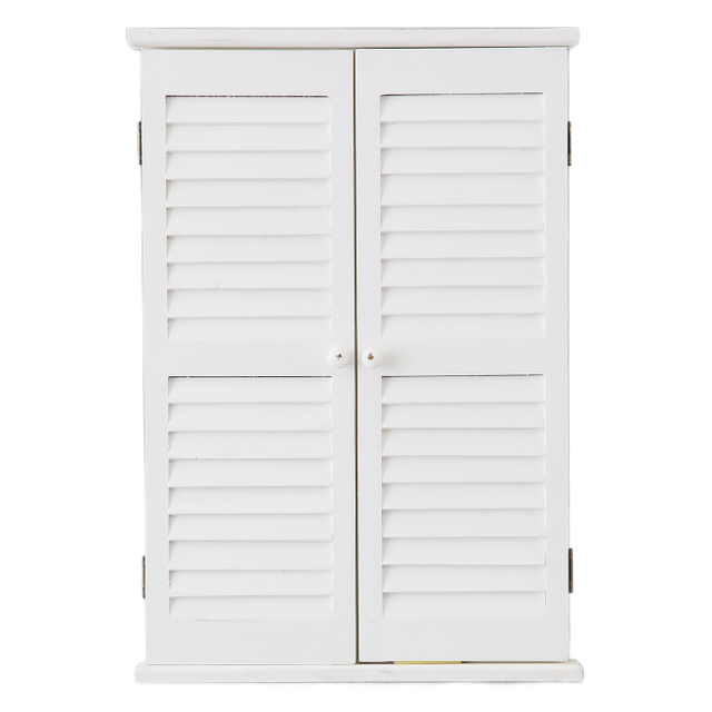 Rustic White Window Mirror with Shutters 16 X 24 Inch, Rectangle