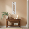 Vintage Wood Wall Panels, Distressed White and Gold, 41 Inch