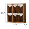 Rustic Floating Wall Shelves with Carved Trim, 6-Cube Storage Display Shelf