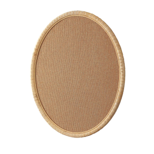 Oval Rattan Framed Pin Boards for Walls, 26x22 Boho Fabric Bulletin Board