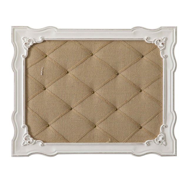 Rustic Framed Bulletin Board, Fabric Pin Boards for Walls 25" × 19.7"