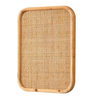 16x12 Small Bulletin Board, Boho Natural Rattan Pinboards for Wall
