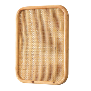 16x12 Small Bulletin Board, Boho Natural Rattan Pinboards for Wall