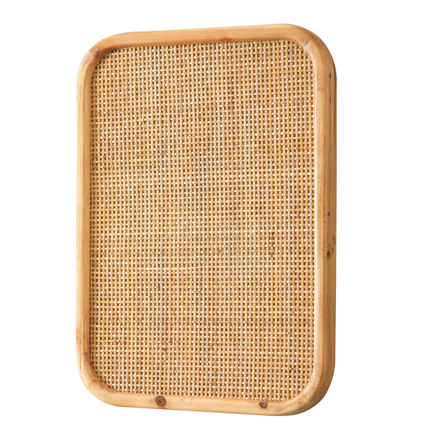 16x12 Small Bulletin Board, Boho Natural Rattan Pinboards for Wall