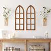 Farmhouse Window Frame Wall Decor Set of 2, Burning Finished