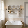 Vintage Rustic 3-Tier Floating Shelves for Wall White