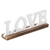 Rustic Love Signs Decor 12", Distressed White, Wood