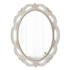 Vintage Oval Mirrors for Wall 18 X 24 Inch, White and Gold Accents