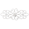 White Flower Scroll Metal Wall Art Decor 32" x 13"