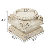 Handmade Distressed White Column Pedestal Stand, Classic Plinth 5"Tall