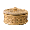 Small Round Rattan Box with Lid, Decorative Storage Boxes