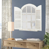 Farmhouse Arched Window Mirror with Shutters 35 x 28 inches