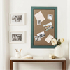 29x18 Fabric Bulletin Board, Distressed Green Wood Framed