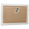 18x29 White Linen Bulletin Board, Farmhouse Wood Frame Decor