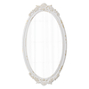 Distressed White Arendahl Glam Ornate Oval Mirror 24" X 14", Horizontal or Vertical