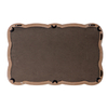 Scalloped Rectangle Wall Mirror 16 X 24 Inch, Hanging Distressed Wooden Rustic Bathroom Mirror