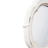 Rustic Wooden Small Round Mirror 9.1 inch, Distressed White