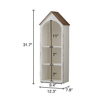 Cottage House Wall Display Cabine, 32" Tall Narrow Storage Cabinet
